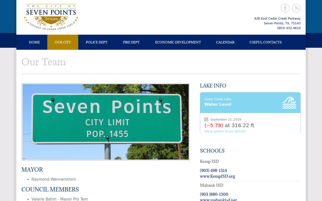 Seven Points municipal judge and city offices for Seven Points warrant records questions